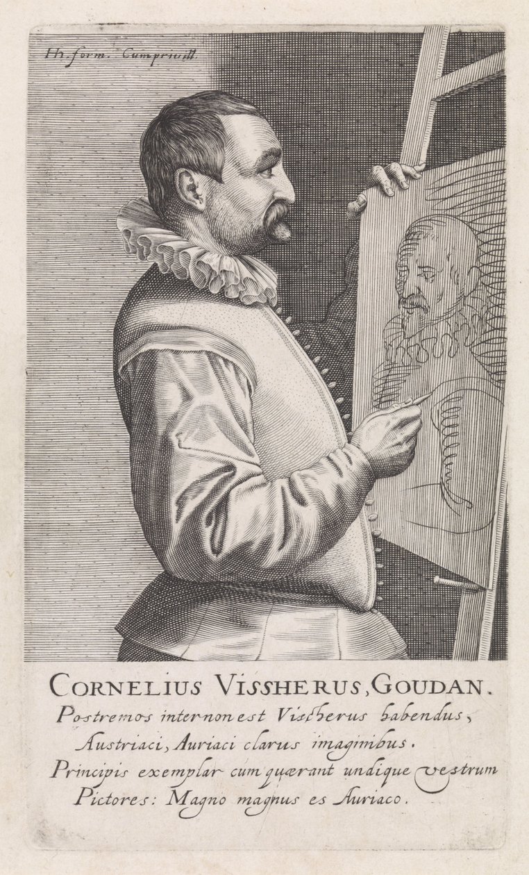 Cornelis Visscher的肖像 作者 罗伯特·威廉姆斯·德波多斯