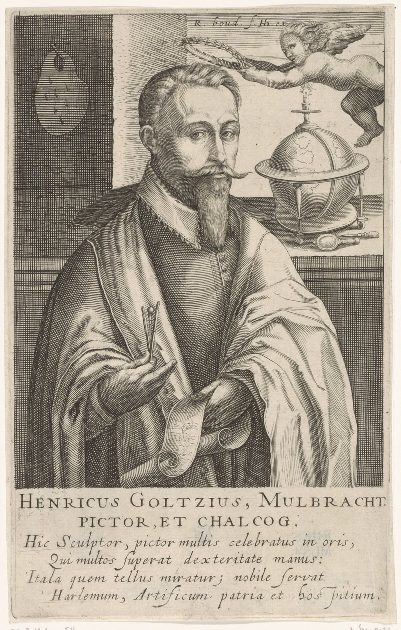 Portrait of Hendrik Goltzius, c.1610 (engraving) 作者 罗伯特·威廉姆斯·德波多斯