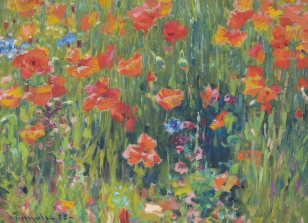 罂粟花。 1888年 作者 罗伯特·威廉·冯诺