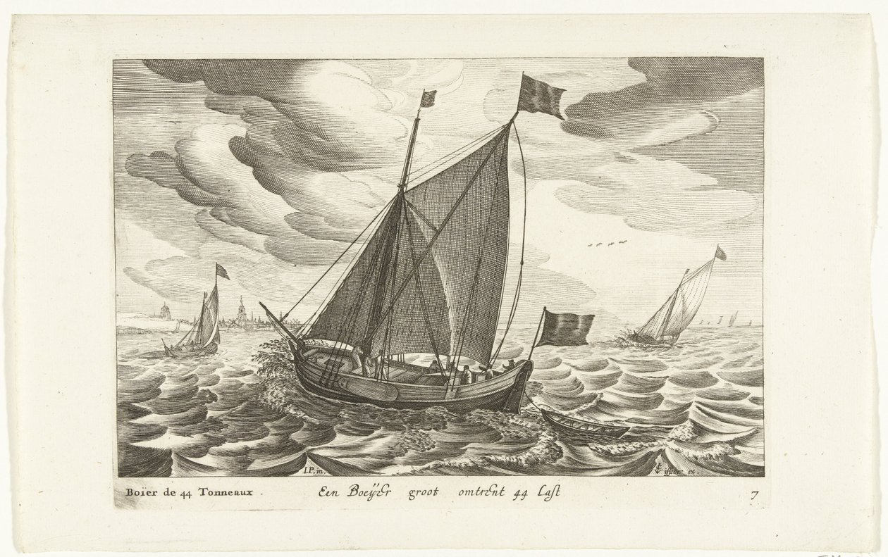 船只
Een Boeijer groot omtrent 44 Last / Boïer de 44 Tonneaux（物上标题）
荷兰船型，1627 年（系列标题）
Diverse Navires Don ton se sert dans les Provinces Unies / Icones Variarum Navium Hollandicarum quarum usus maximè in aquis in 作者 罗伯特·德·鲍杜斯（可能）