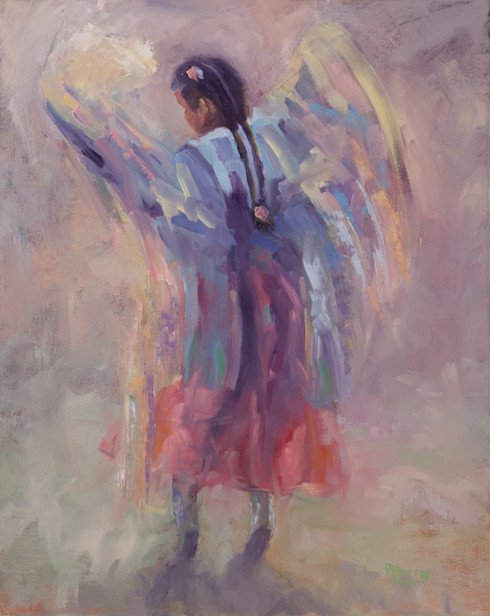 天使会飞》，2015 年（布面油画） 作者 罗伯塔·默里