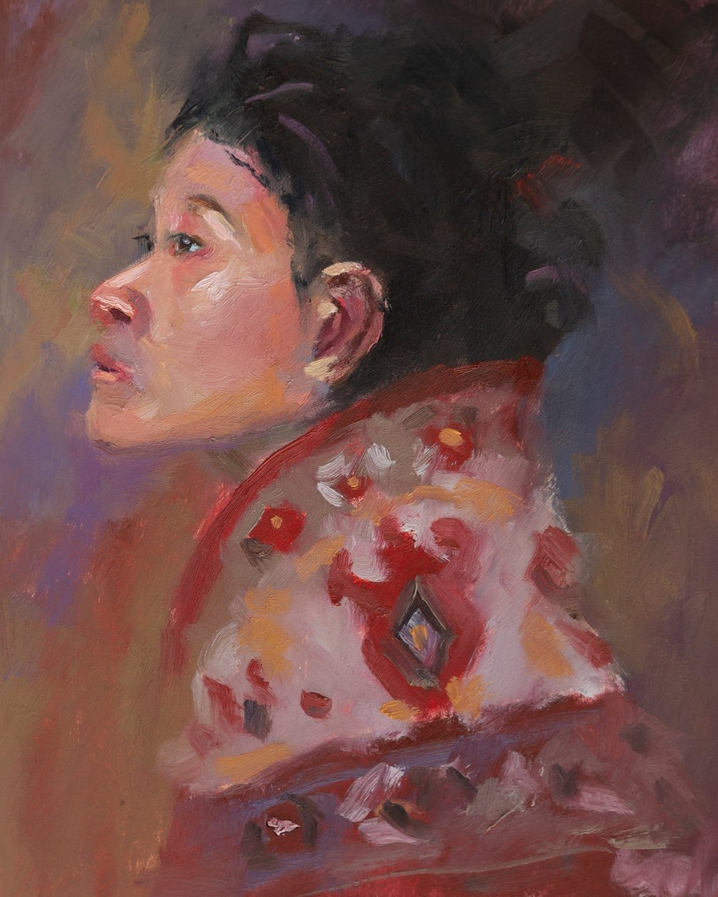 地毯女士》，2023 年（纸面油画） 作者 罗伯塔·默里