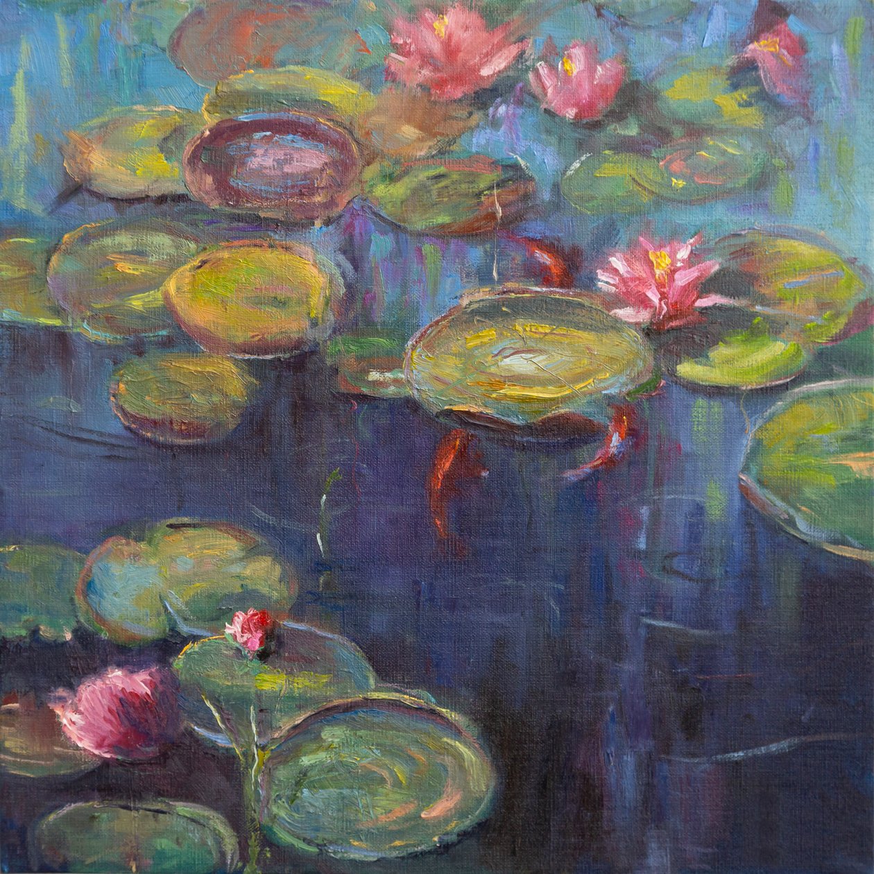 锦鲤池，2020 年（布面油画） 作者 罗伯塔·默里