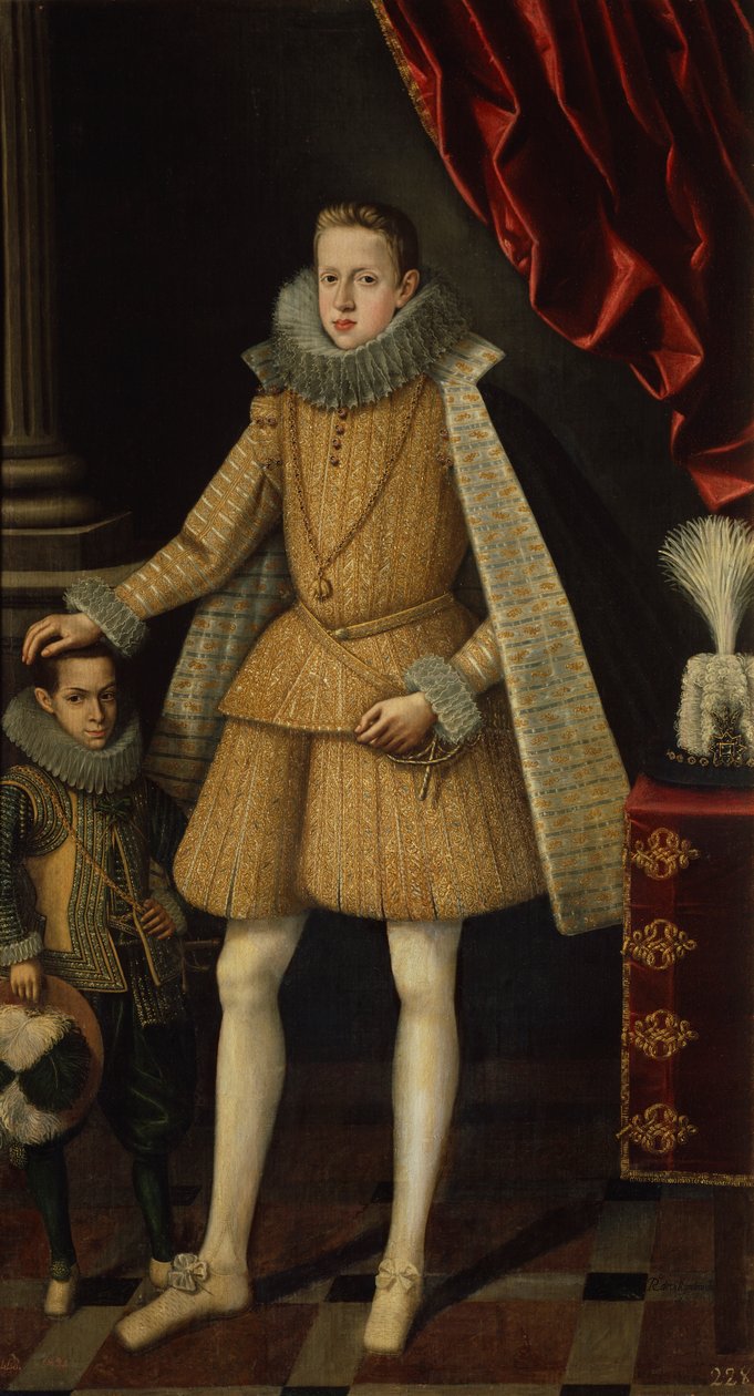 菲利普亲王和小矮人，米格尔-索普利罗，约 1620 年（布面油画） 作者 罗德里戈·德·维兰德兰多
