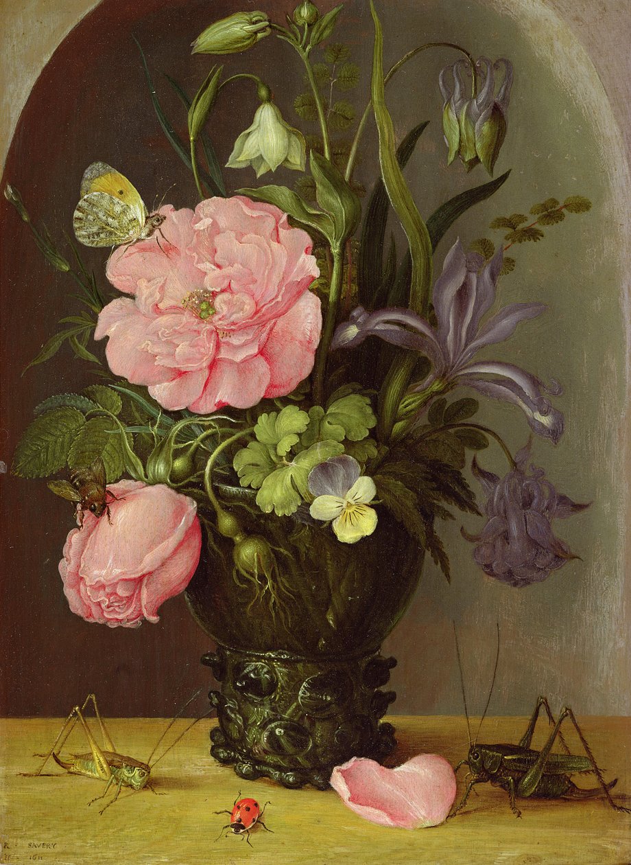 一个花瓶，1611年 作者 罗兰特·雅各布斯（Roelandt Jacobsz）。储蓄