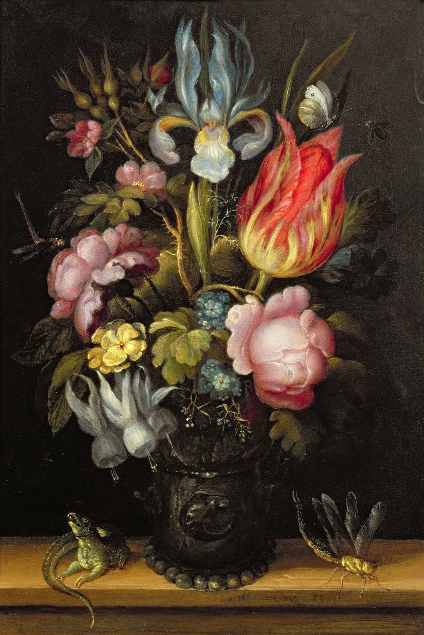 与Roemer的花片，c.1615（铜上油） 作者 罗兰特·雅各布斯（Roelandt Jacobsz）。储蓄