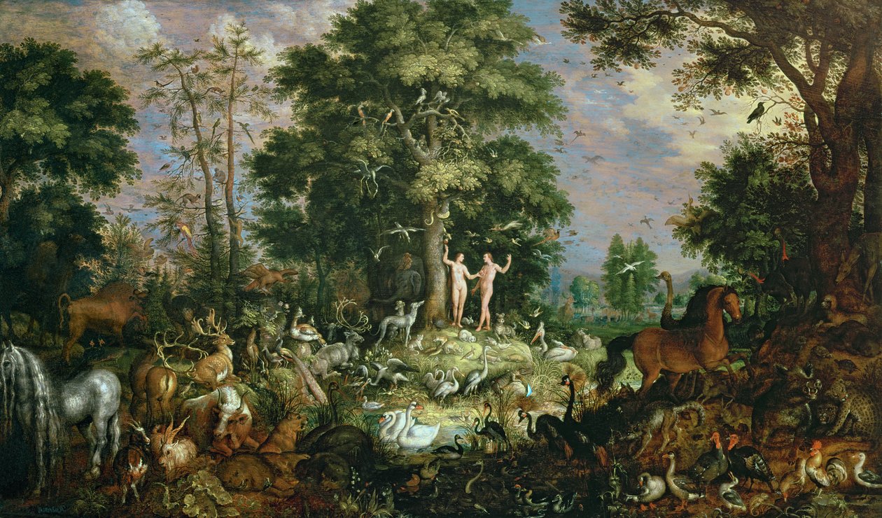 伊甸园 作者 罗兰特·雅各布斯（Roelandt Jacobsz）。储蓄