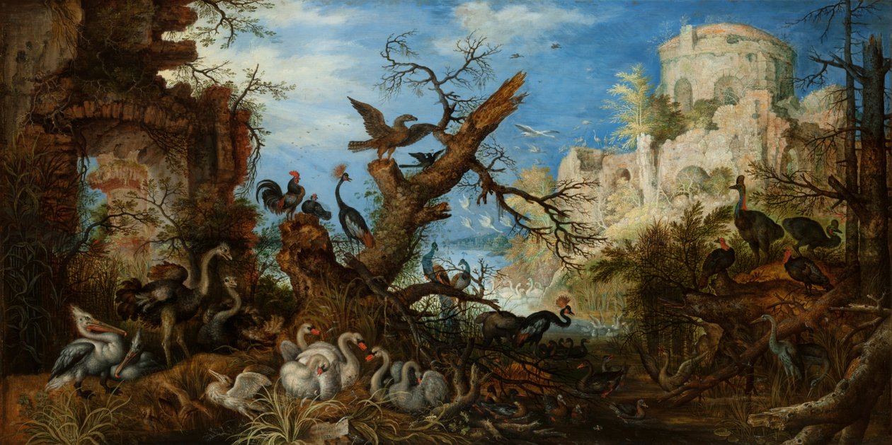 景观与鸟类，1622年 作者 罗兰特·雅各布斯（Roelandt Jacobsz）。储蓄