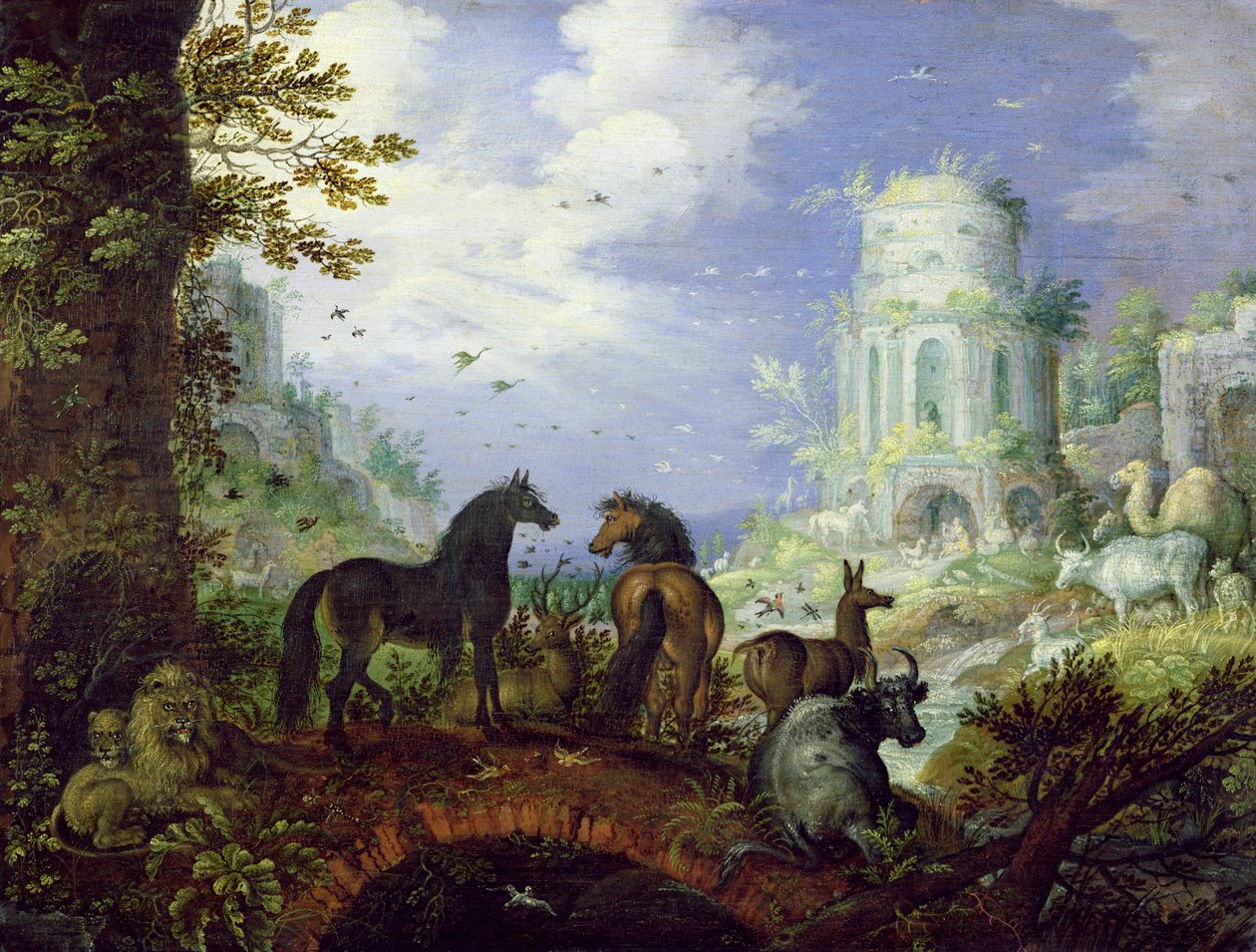 奥菲斯迷人的动物，1626年 作者 罗兰特·雅各布斯（Roelandt Jacobsz）。储蓄