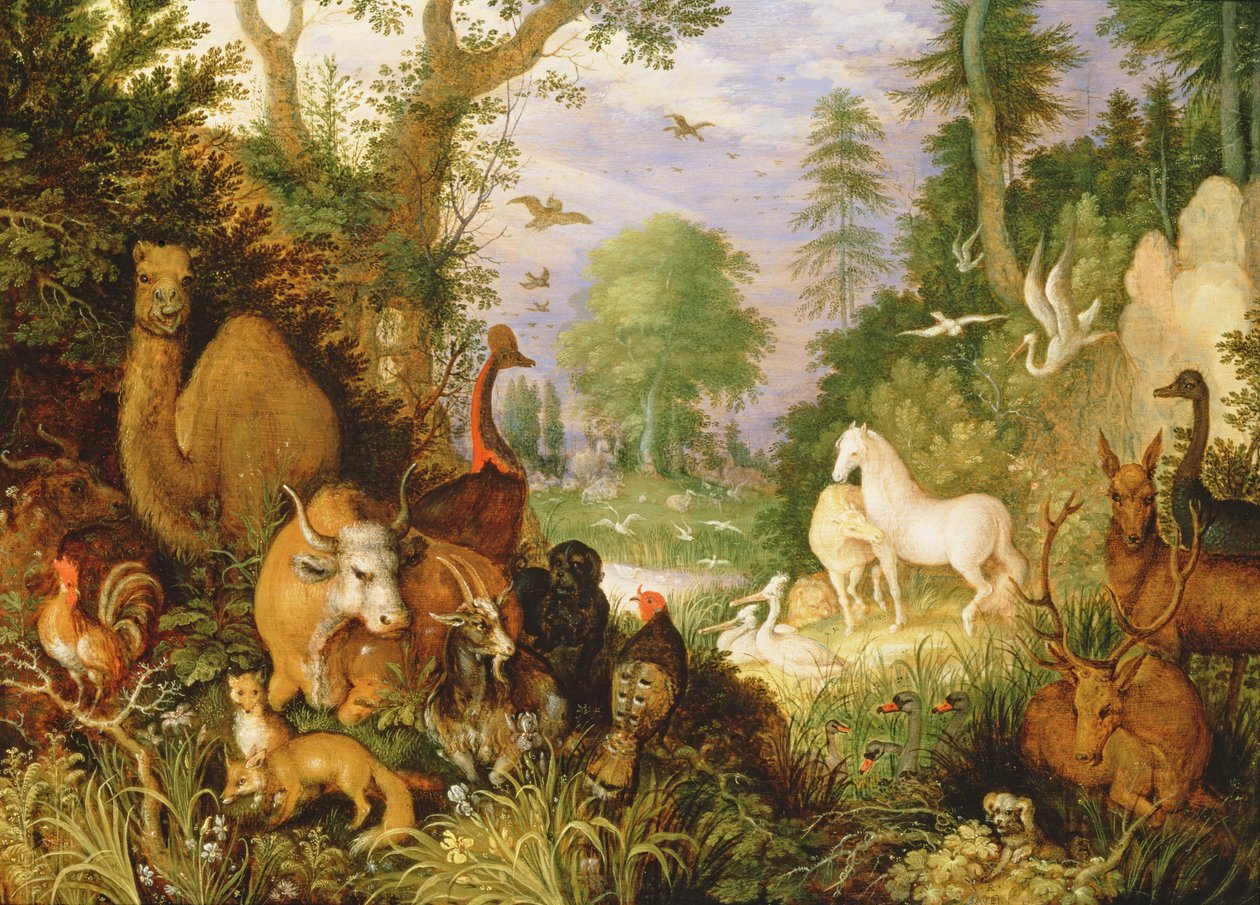 Orpheus迷人的动物，c.1618（面板） 作者 罗兰特·雅各布斯（Roelandt Jacobsz）。储蓄
