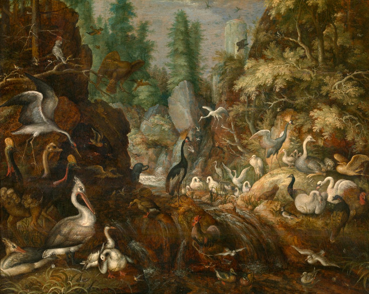 鸟的天堂（板面油画） 作者 罗兰特·雅各布斯（Roelandt Jacobsz）。储蓄