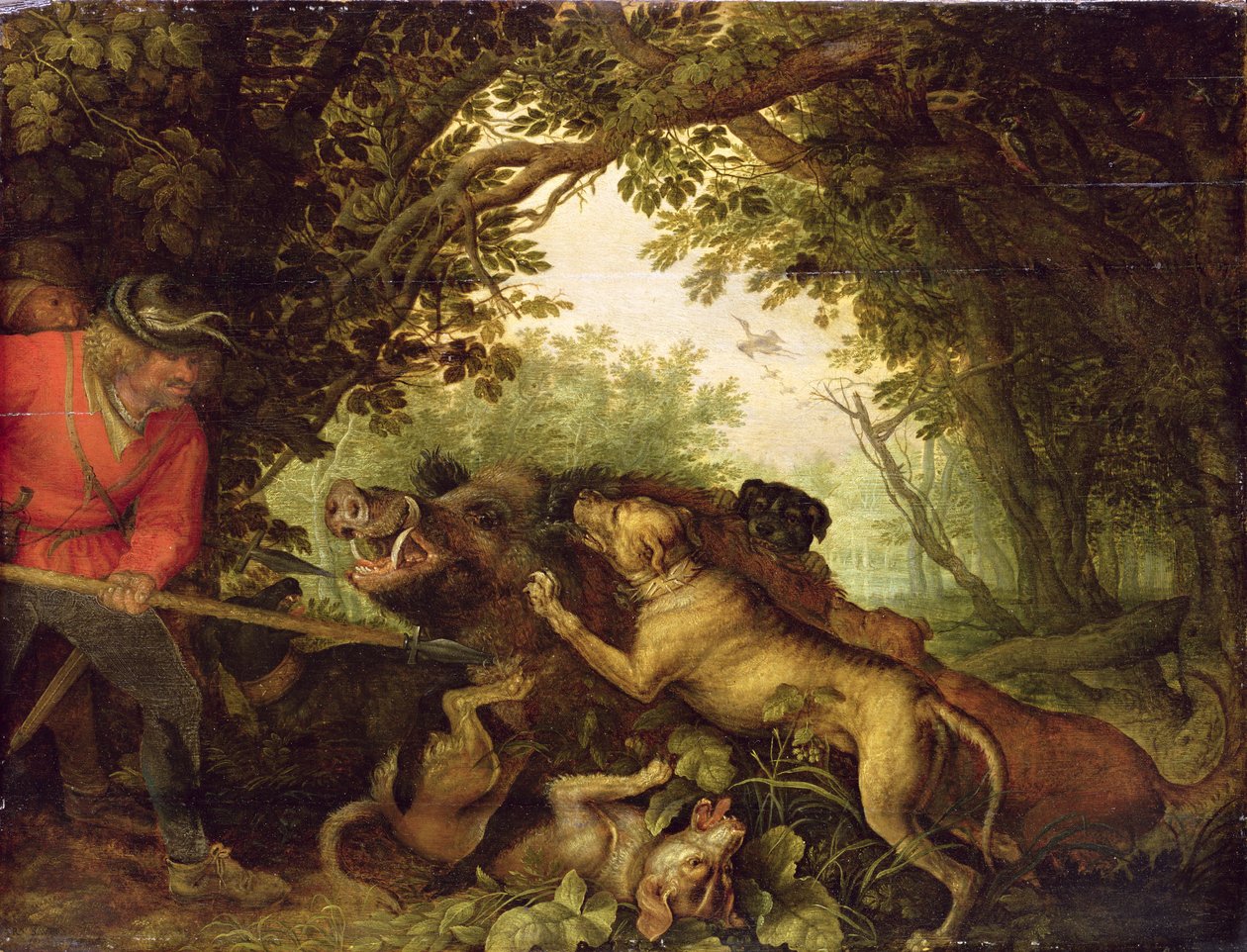 野猪亨特，1611年 作者 罗兰特·雅各布斯（Roelandt Jacobsz）。储蓄