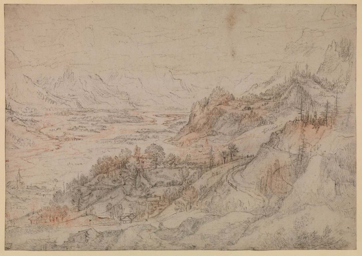 山地景观-蒂罗尔州的山谷酒店，1607年 作者 罗兰特·雅各布斯（Roelandt Jacobsz）。储蓄