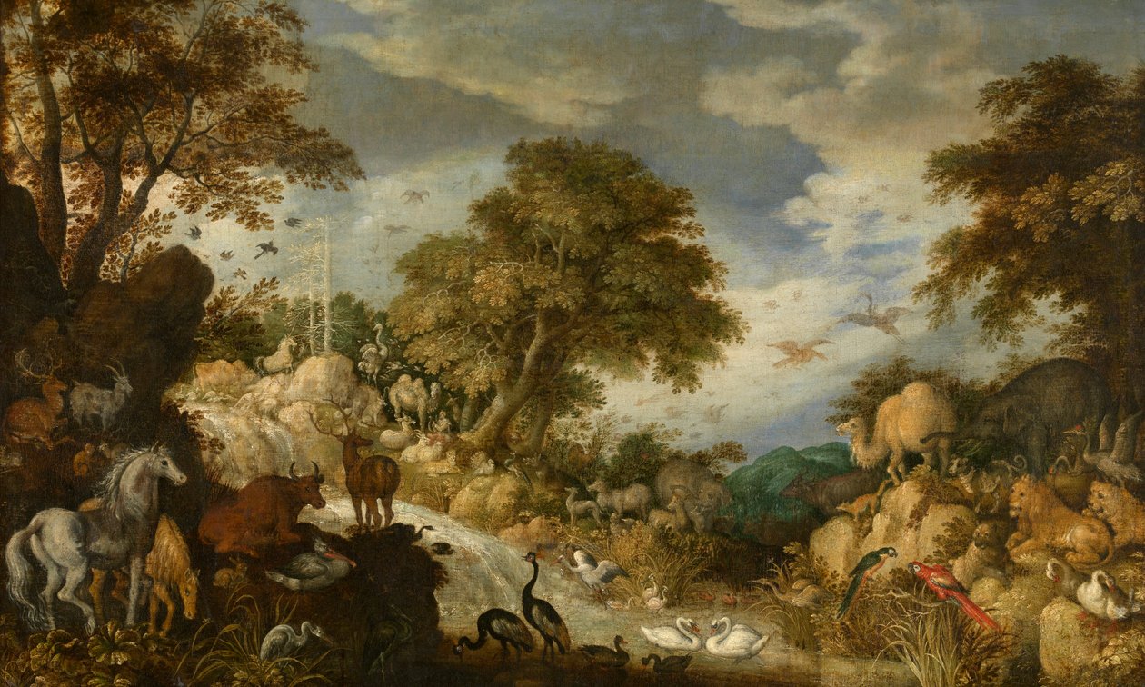 奥菲斯与动物（布面油画） 作者 罗兰特·雅各布斯（Roelandt Jacobsz）。储蓄