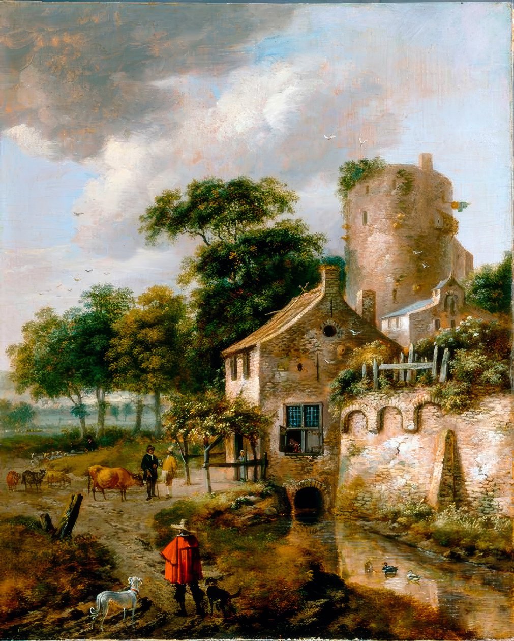 R.J. v. Vries, Landschaft mit Turm 作者 罗洛夫·詹斯·范弗里斯