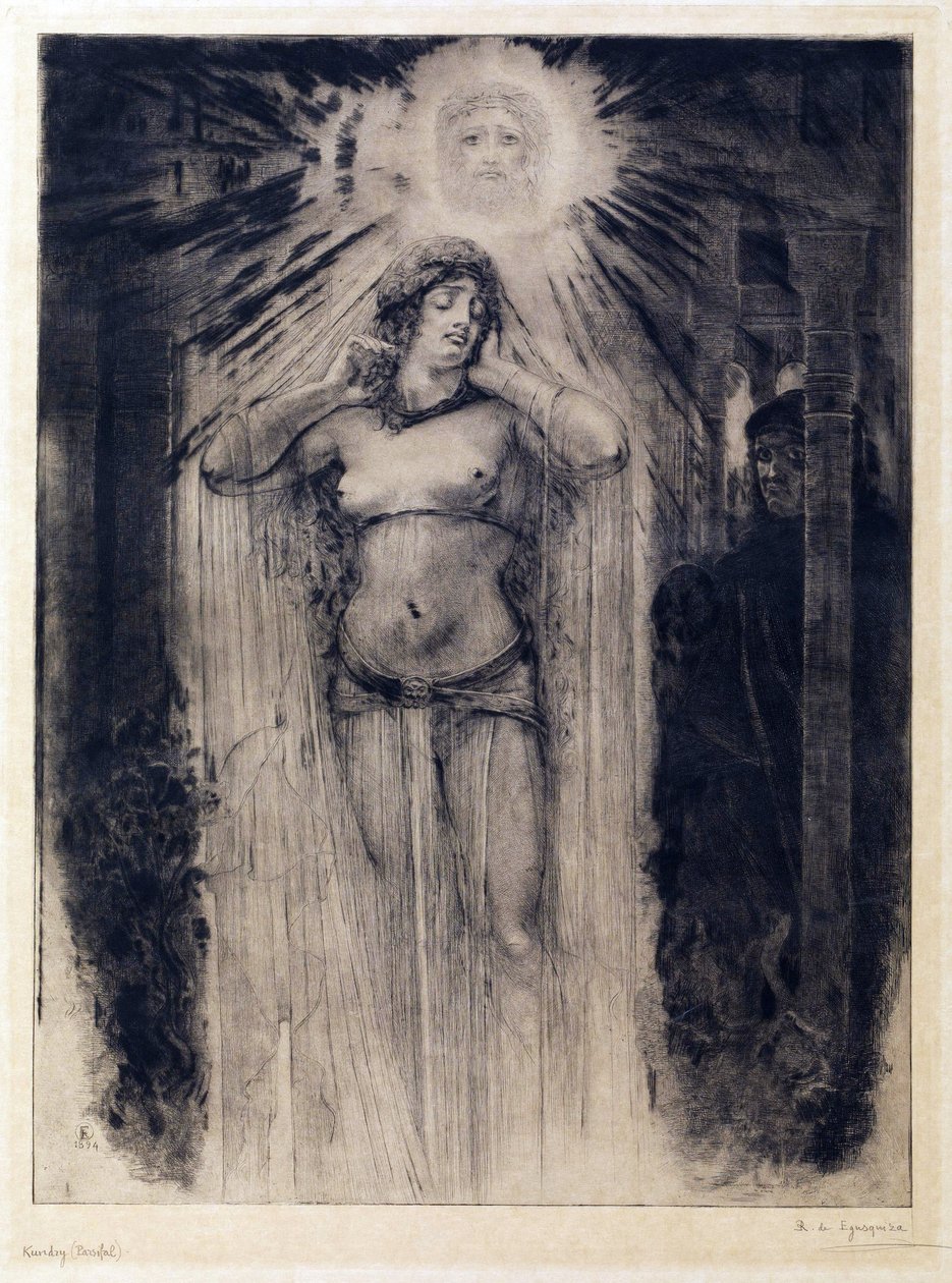 象征主义：《昆德拉》（Kundry），罗格里奥-德（Egusquiza y Barrena）（1845-1915）。 作者 罗杰里奥·埃格斯基萨（Rogelio Egusquiza）