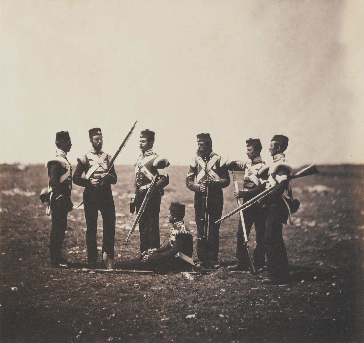 来自1855年克里米亚战争相关的52张照片的第68（达勒姆）步兵团（轻步兵）的男子 作者 罗杰芬顿