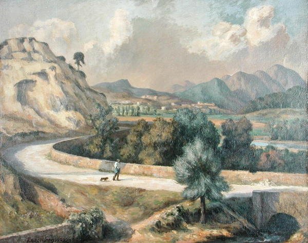 意大利风景，约1922-25（布面油画） 作者 罗杰·艾略特·弗莱