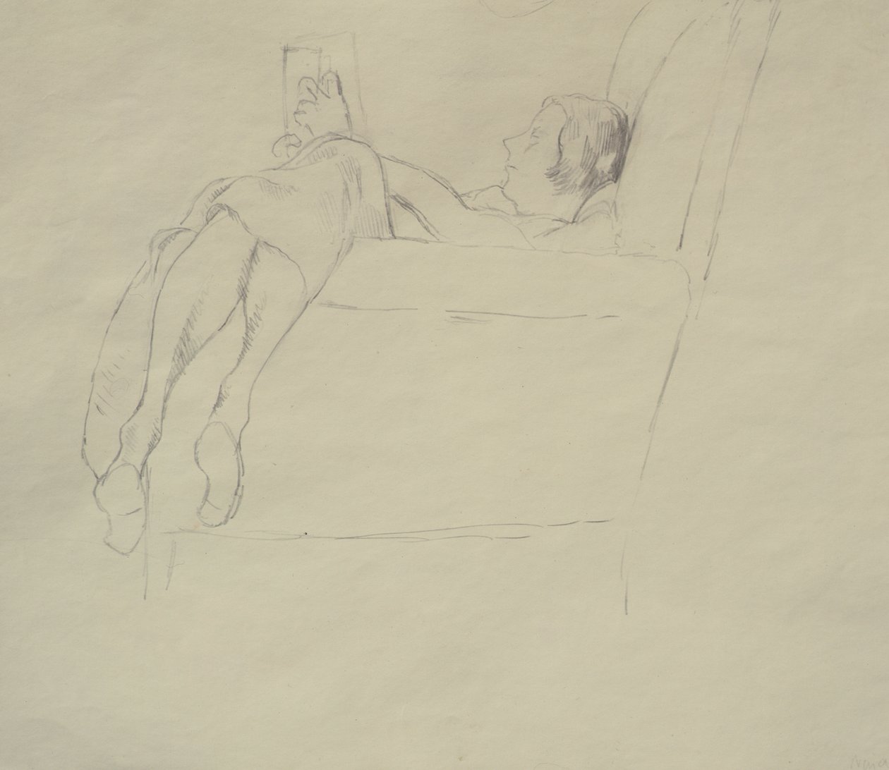 Nina Hamnett Reading，c.1917 作者 罗杰·艾略特·弗莱