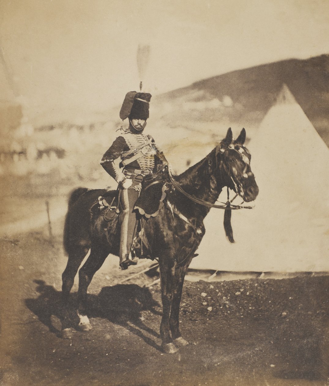 Cornet Henry John Wilkin，第11位（或阿尔伯特王子的自己）Hussars，1855年 作者 罗杰芬顿