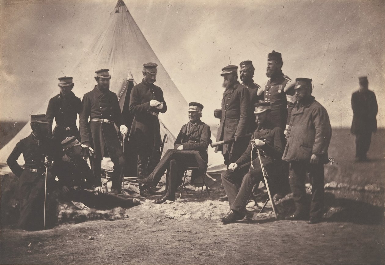 J. L. Pennefather爵士中将和参谋部，1855年。 作者 罗杰芬顿