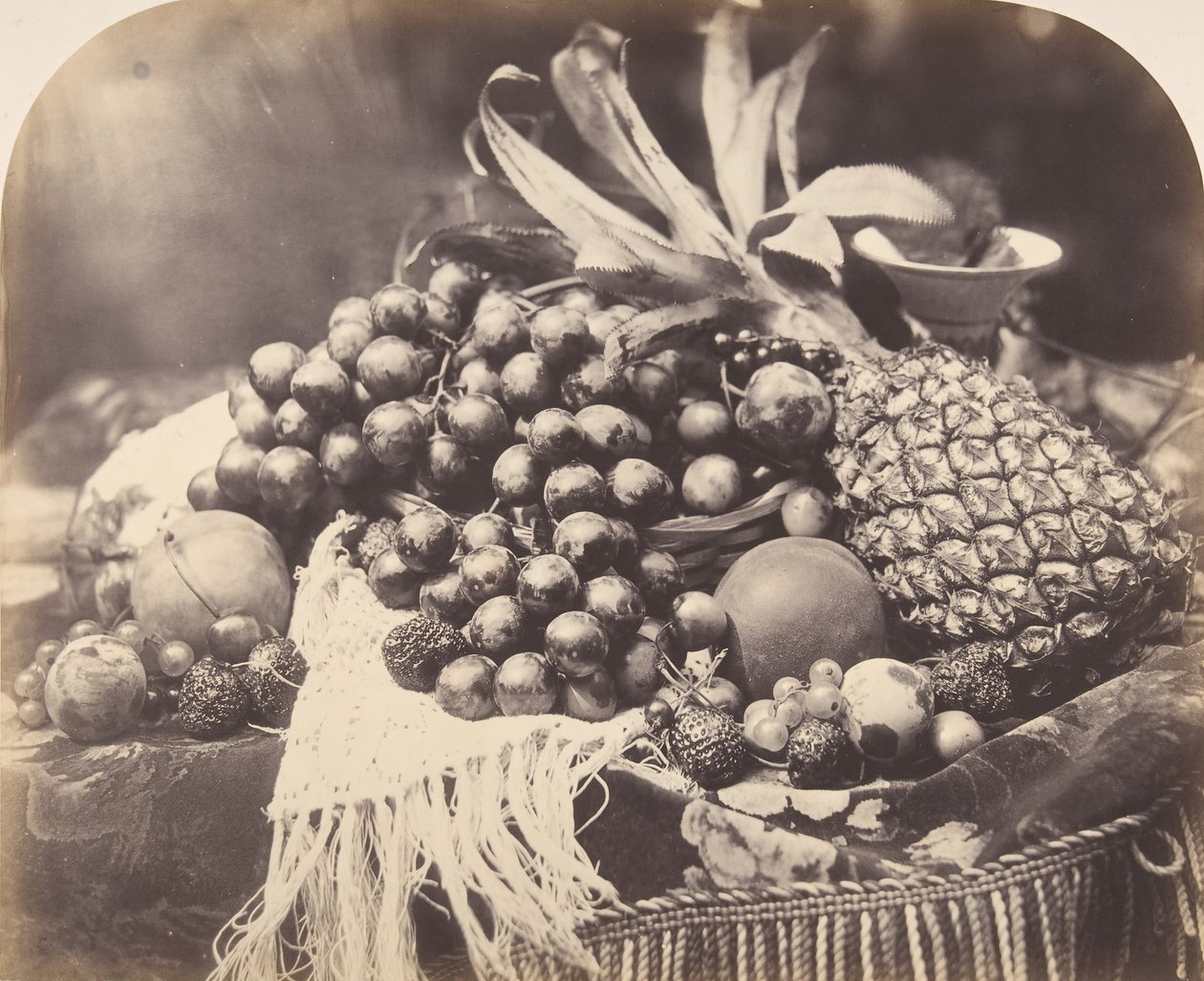 静物与水果》，1860年。 作者 罗杰芬顿