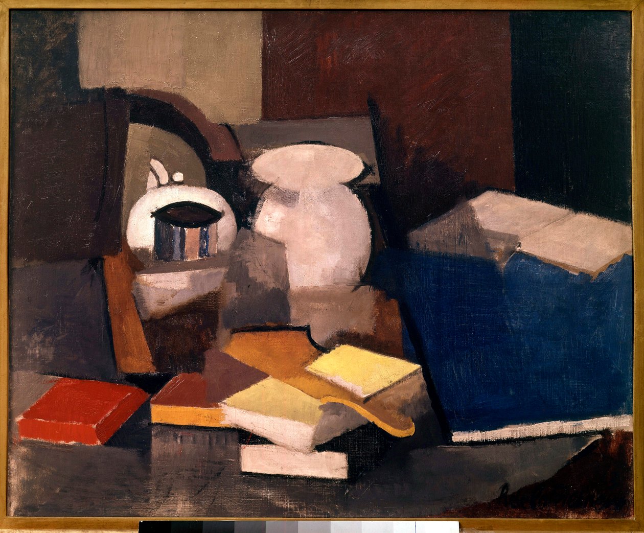 Still Life with Books and Cards Painting by Roger de La Fresnaye (1885-1925) 1913 Sun. 0,6x0,73 m Paris, musee national d