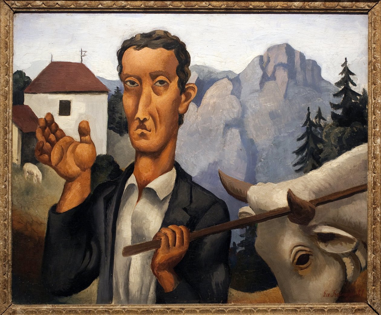 The deer. Painting by Roger de La Fresnaye (1885-1925), oil on wood 作者 罗杰·德·拉弗雷斯奈