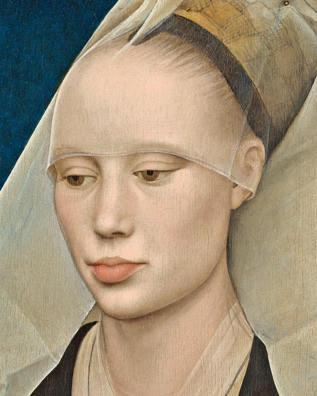 一位女士的肖像，c.1460油面板细节741888 作者 罗吉尔·范·德·韦登