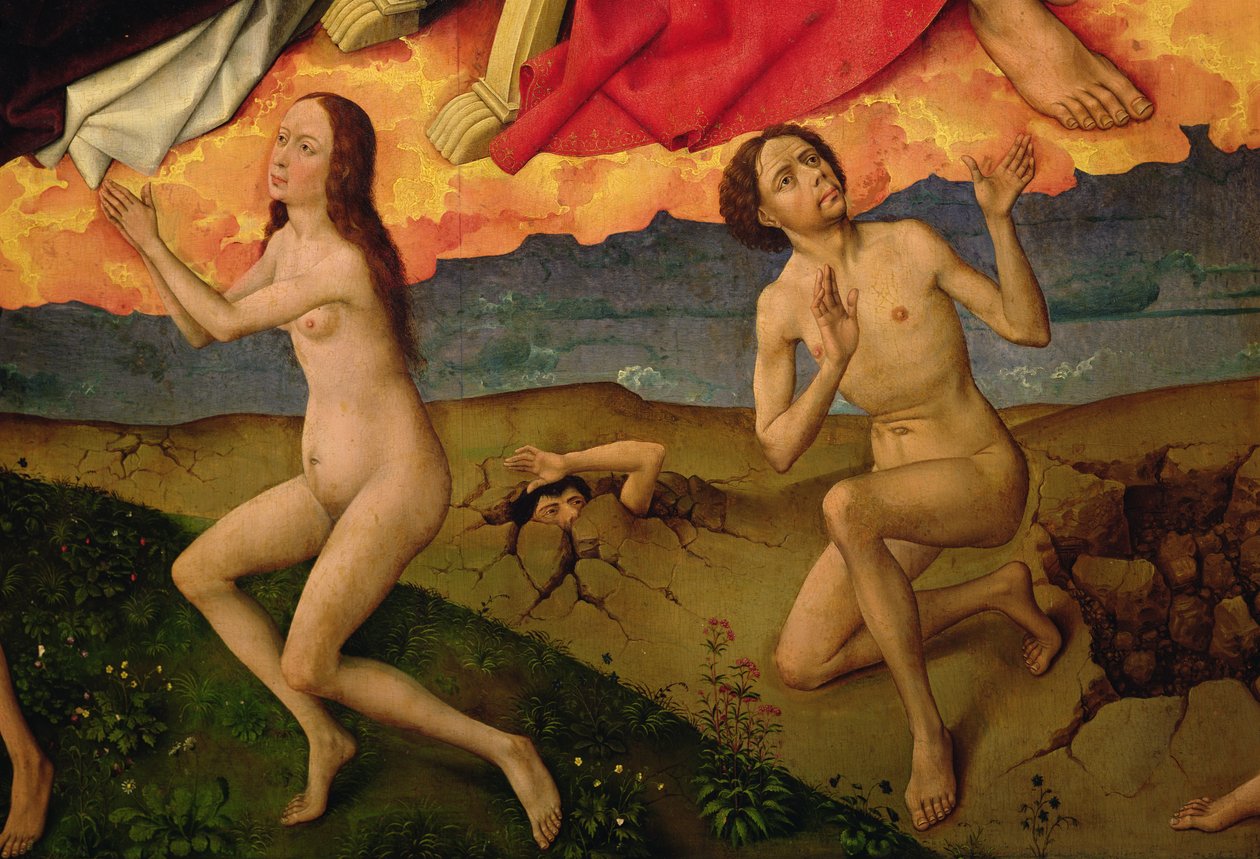 最后的审判，死者复活的细节，c.1445-50 作者 罗吉尔·范·德·韦登