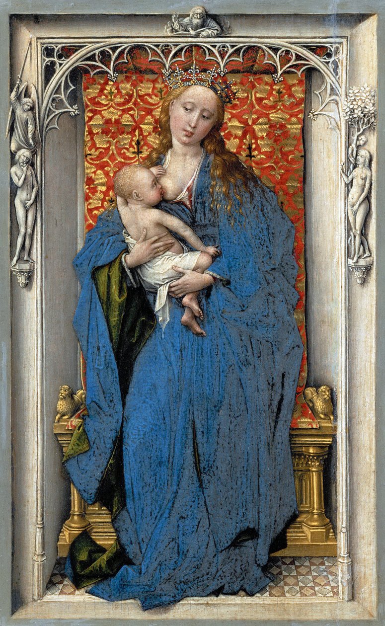 Virgin and child - Rogier van der Weyden (ca. 1399-1464). Oil on wood, c. 1430 or c. 1451. Dimension : 18,9x12,1 cm. Art History Museum, Vienne 作者 罗吉尔·范·德·韦登
