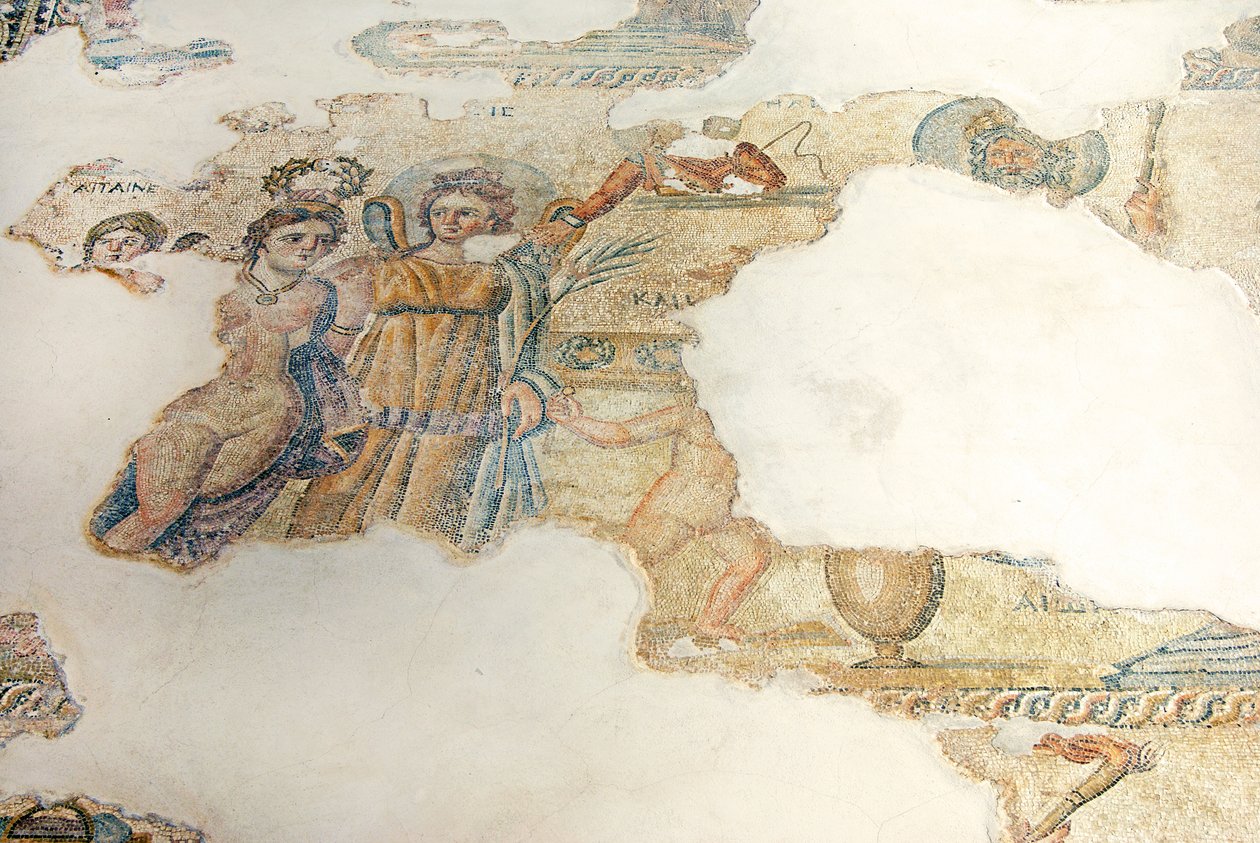 Cassiopeia和Nereids之间的选美比赛由Aion，House of Aion，Paphos，Cyprus（马赛克）评判 作者 小说