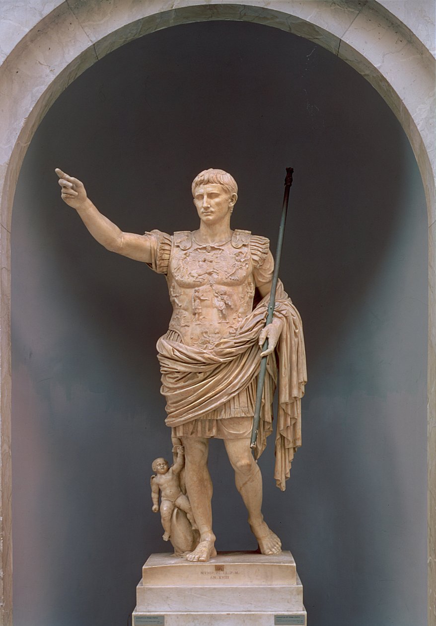 Prima Porta的Augustus，公元前20年（大理石） 作者 小说