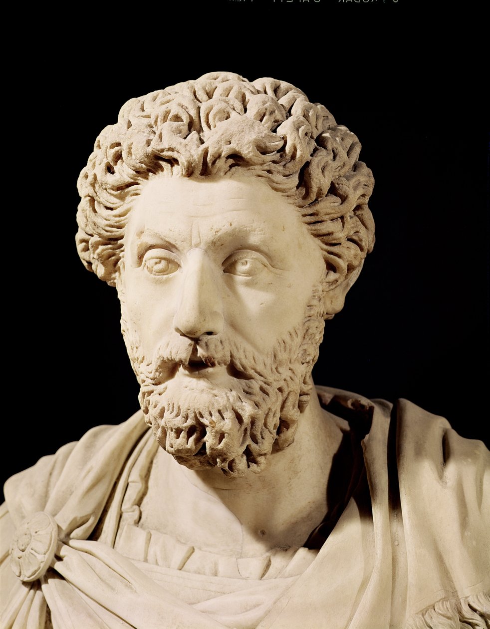 Marcus Aurelius的半身像（公元121-80）（大理石） 作者 小说