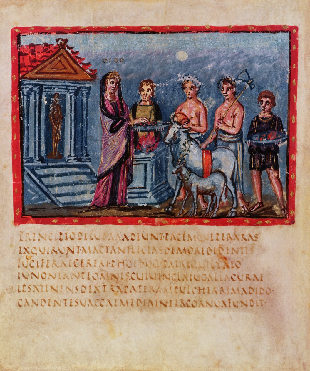 Lat 3225 f.33v Dido在The Vergilius Vaticanus做出牺牲 作者 小说