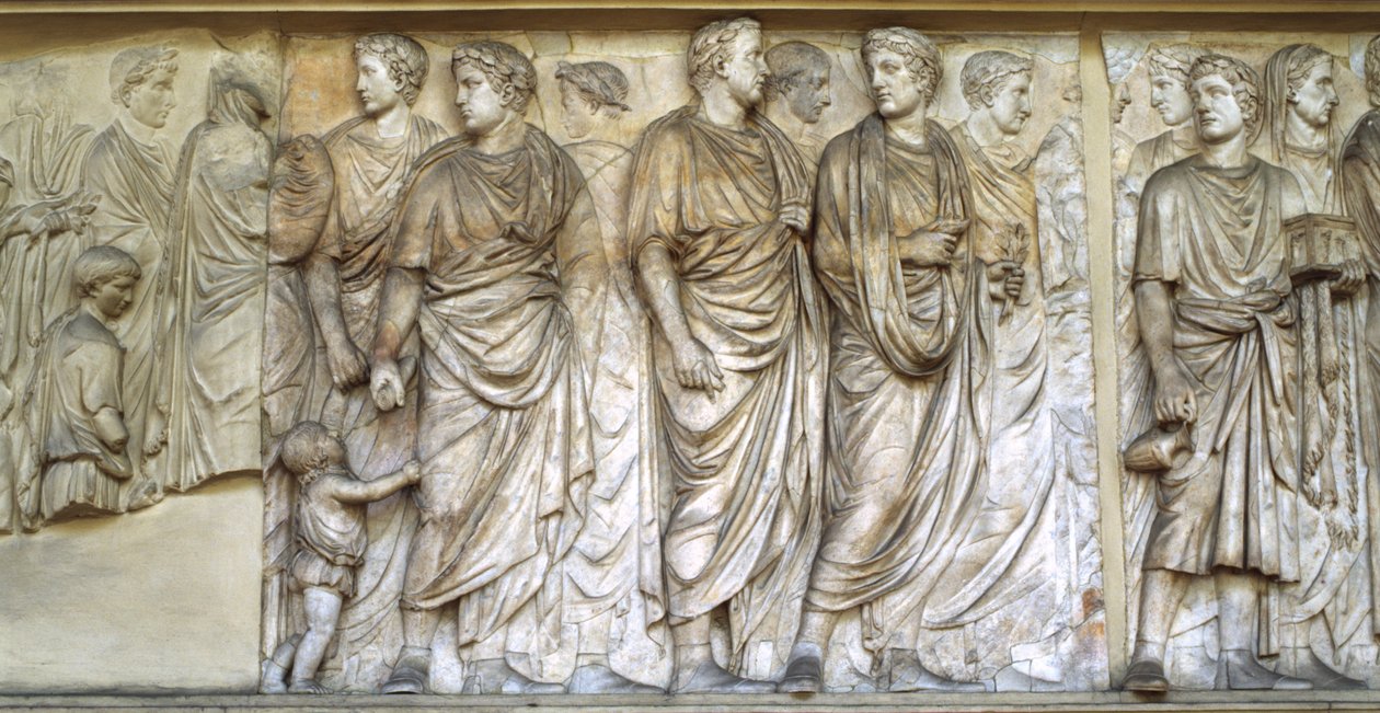 祭坛游行，Ara Pacis北墙（大理石） 作者 小说