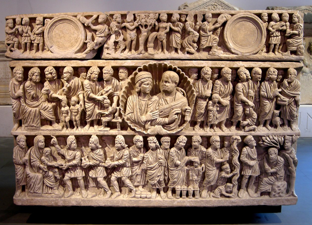 基督奇迹的石棺，c.375（大理石） 作者 小说