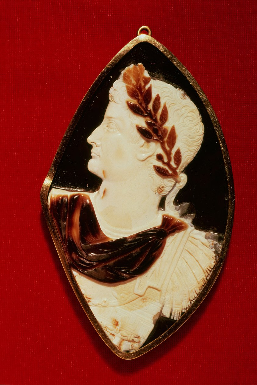 Sardonyx Cameo饰有Tiberius（Claudius Nero）（公元前42BC-37AD），公元1世纪（sardonyx） 作者 小说