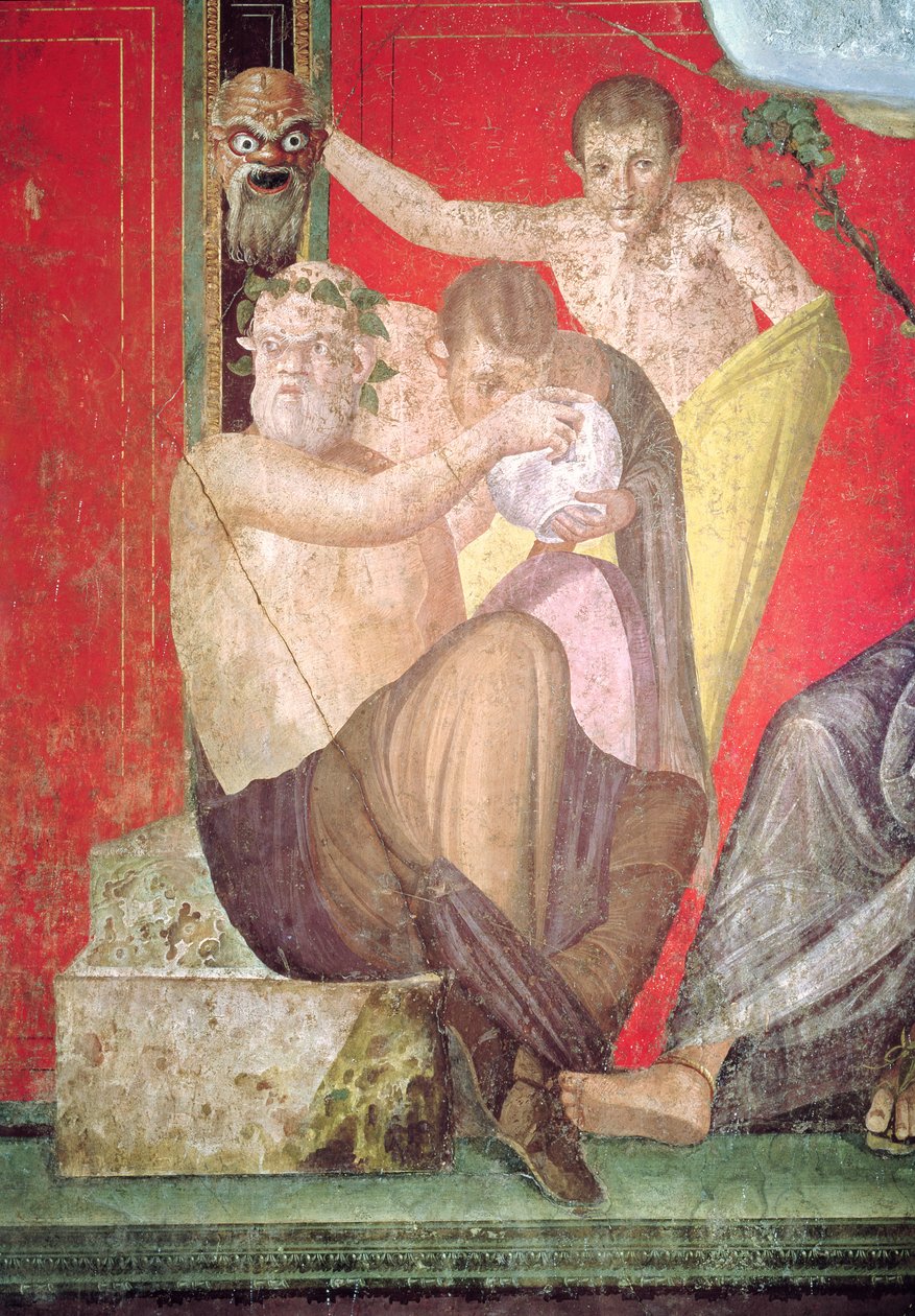 Silenus和Young Satyr，East Wall，Oecus 5，公元前60-50（详见57188） 作者 小说