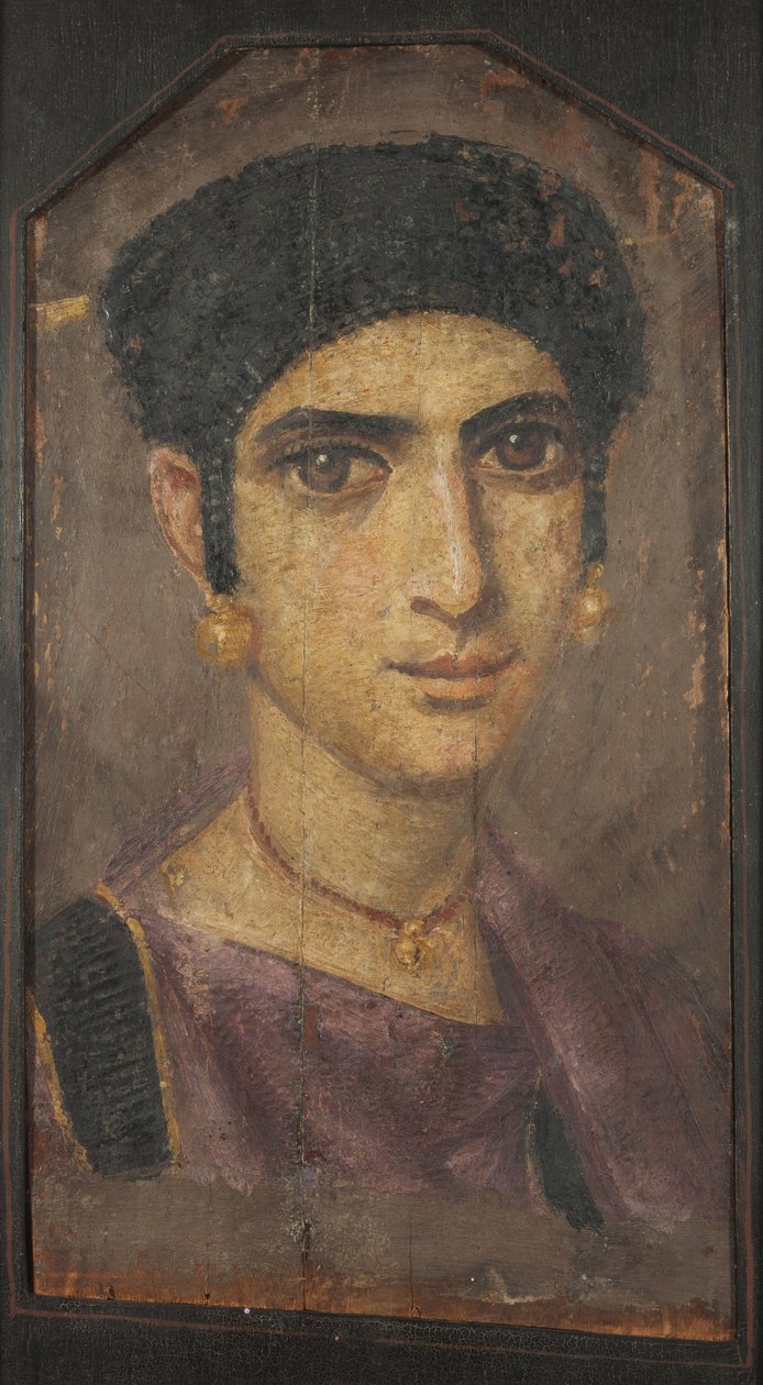 一位年轻女士的画像，来自Fayum，公元2世纪 作者 罗马时期 埃及人