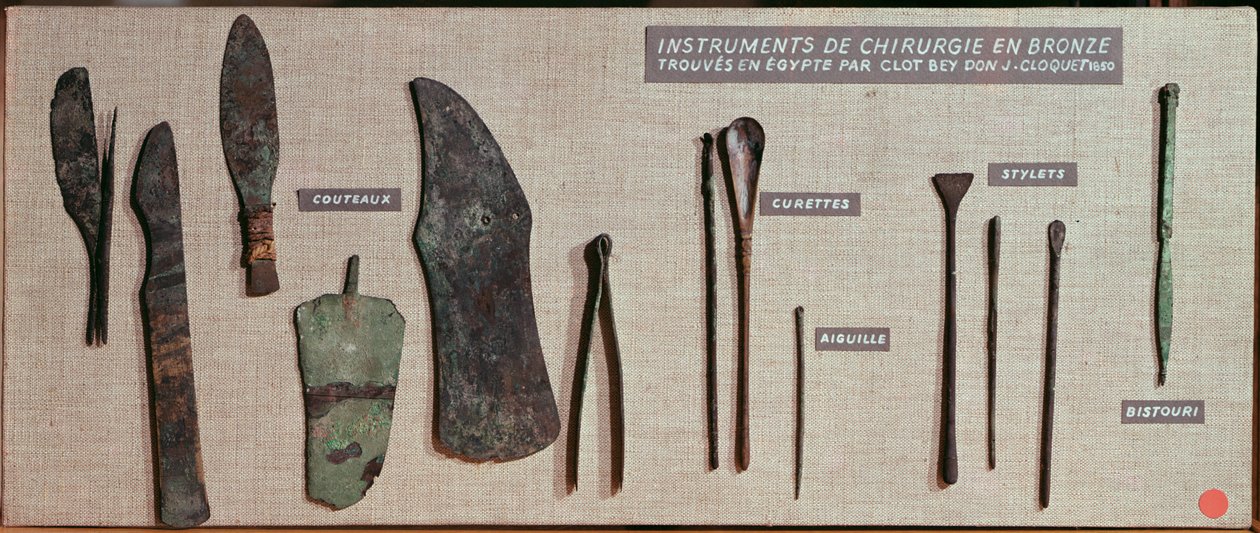 手术器械，由Antoine Barthelemy Clot Bey在埃及发现（1793-1868）（铜牌） 作者 罗马时期 埃及人