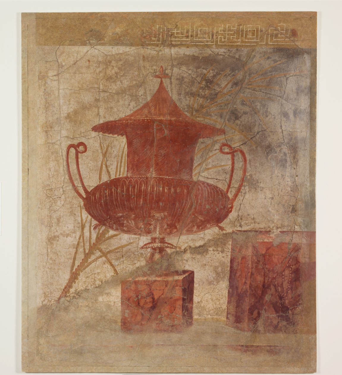 从Boscoreale的别墅的peristyle壁画片段，c.50-40 BC 作者 罗马共和时期