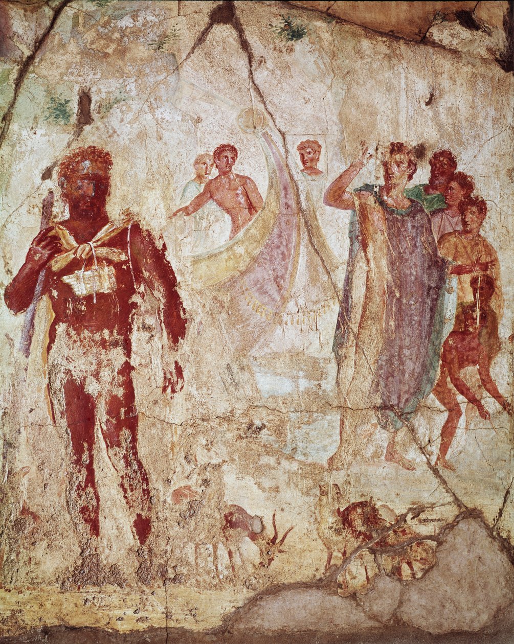 Polyphemus和Aeneas，庞贝城，公元前1世纪 - 公元1世纪 作者 罗马罗马