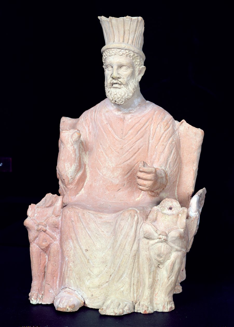 Baal Hammon坐在他的宝座上，从Bir Bou Regba（古代Thinissut）的圣所坐下 作者 小说