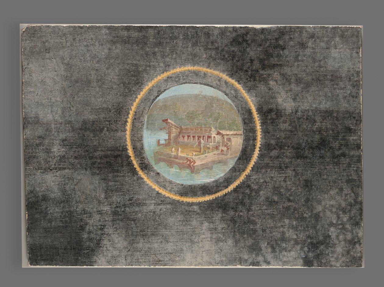 黑土壁画片段与通多景观，公元50-79年（壁画） 作者 小说