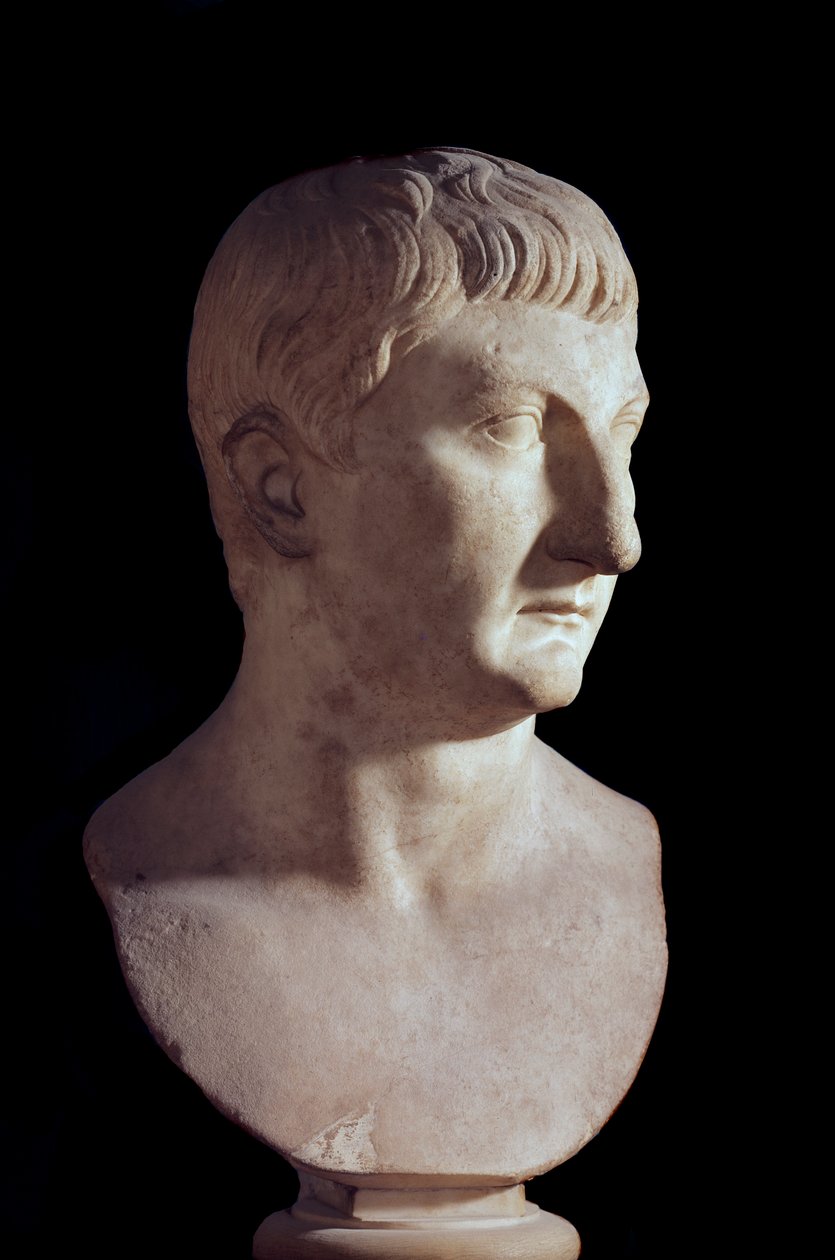 罗马皇帝提贝雷（Tiberio Claudio Nerone，公元前 42 年 - 公元 37 年）的儿子德鲁苏斯 (Drusus the Young)（公元 23 年去世）的半身像。 大理石雕塑。 公元一世纪。 巴黎，卢浮宫博物馆 作者 小说