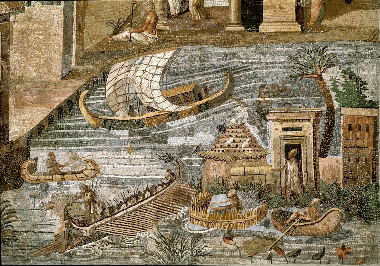 Detail of the Nilotic mosaic of Preneste (Palestrina) from the shrine of the deity of Fortune Primigenia, 80 BC 作者 小说