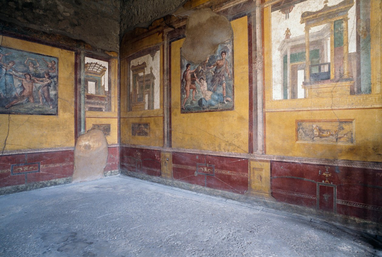 Villa dei Vettii 的壁画室，庞贝城的罗马考古遗址（联合国教科文组织世界遗产） 作者 小说