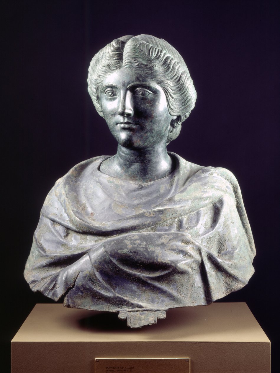 一位女士的肖像，可能是 Marcus Aurelius 的女儿（青铜） 作者 小说