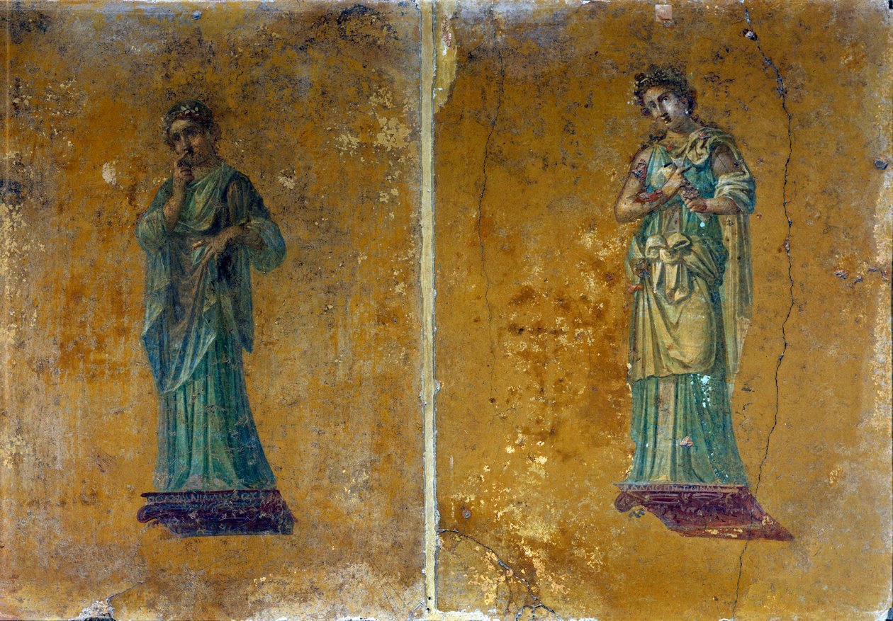 Portraits of two muses: Polymnie and Calliope. Frescoes of Pompei 作者 小说